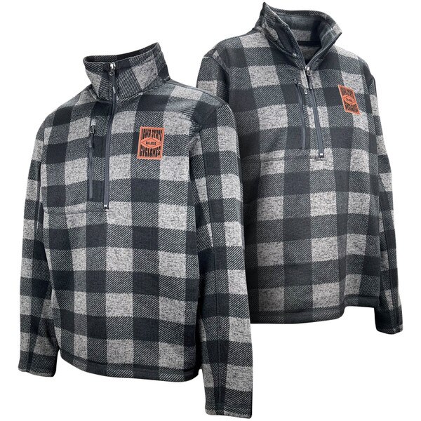 Iowa State Unisex Taupe & Black Leather Patch Qtr Zip Fleece (Was $92.99)